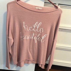 “Hello Beautiful” cropped sweater